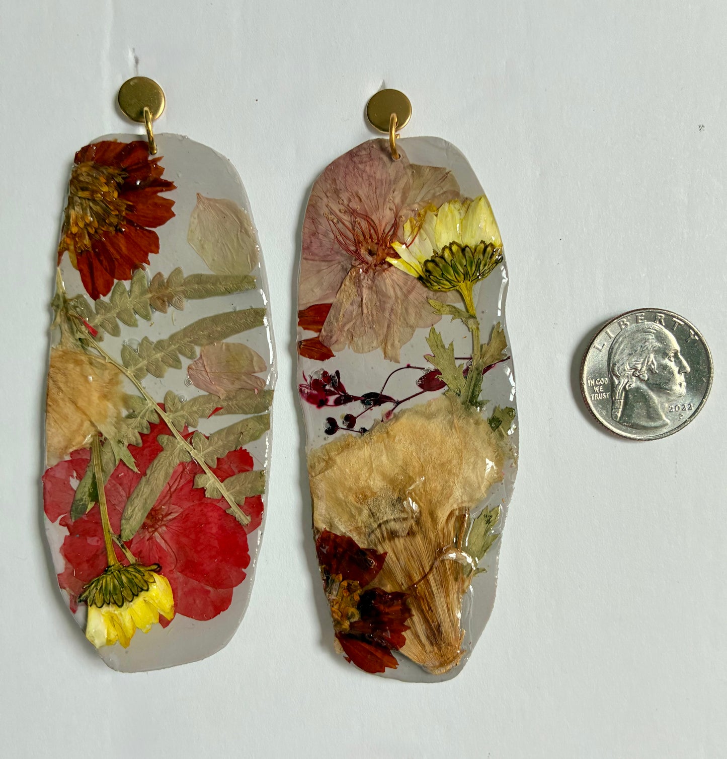 "Big Time" Floral Boho Dangle Stud Stone Earrings