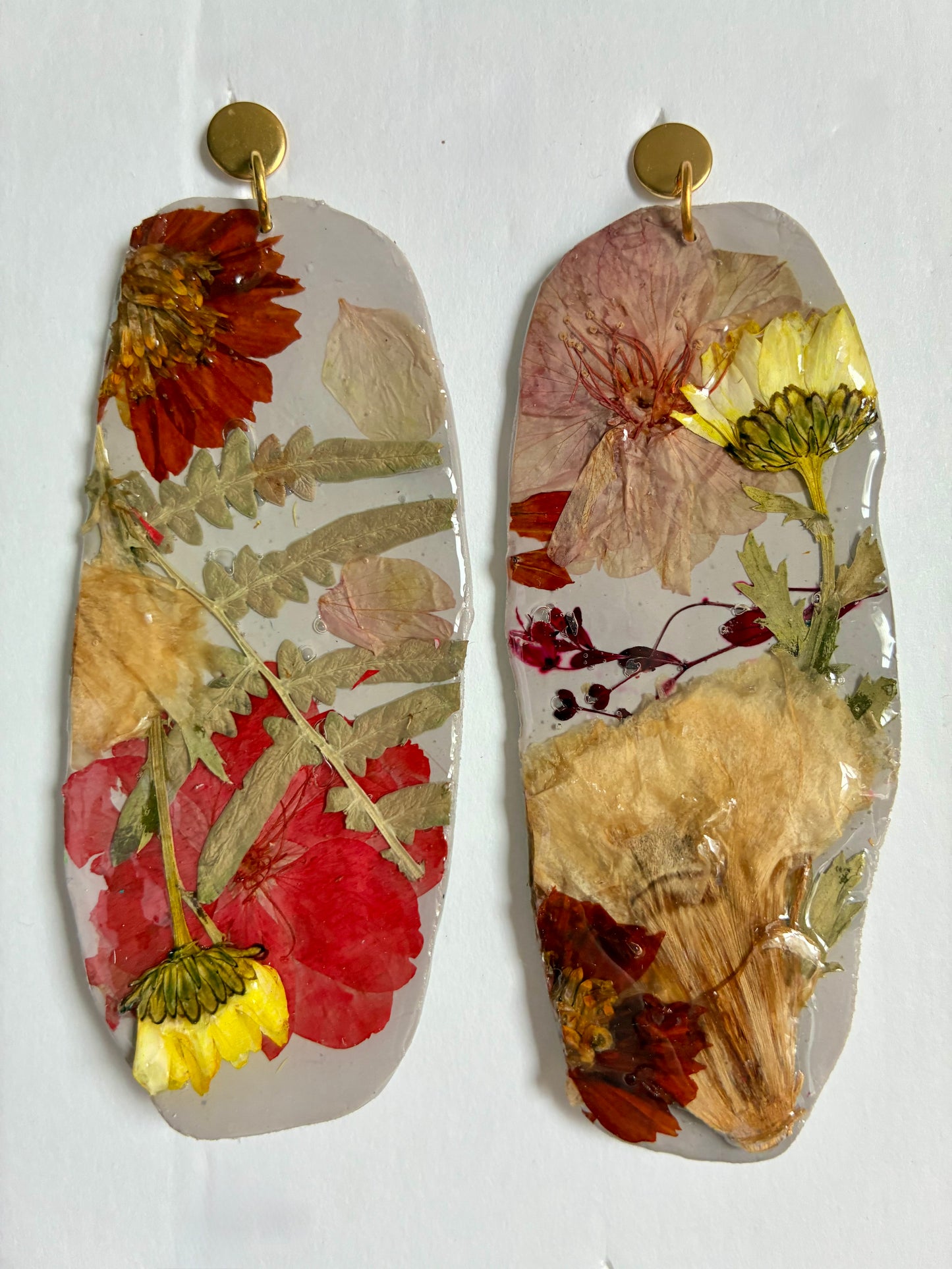"Big Time" Floral Boho Dangle Stud Stone Earrings